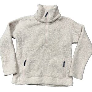 J. Crew Light Pink Sherpa Half Zip Pullover Sweater XS Valentines Winter Cozy